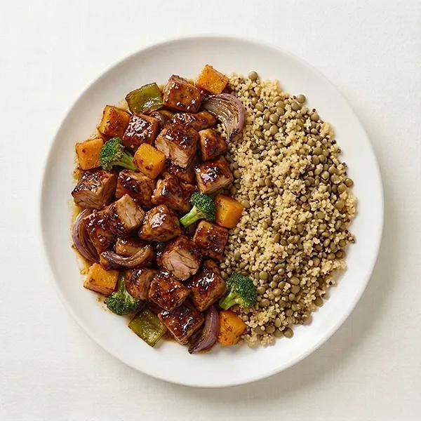 Harissa Honey Roasted Chicken with Pistachio Couscous